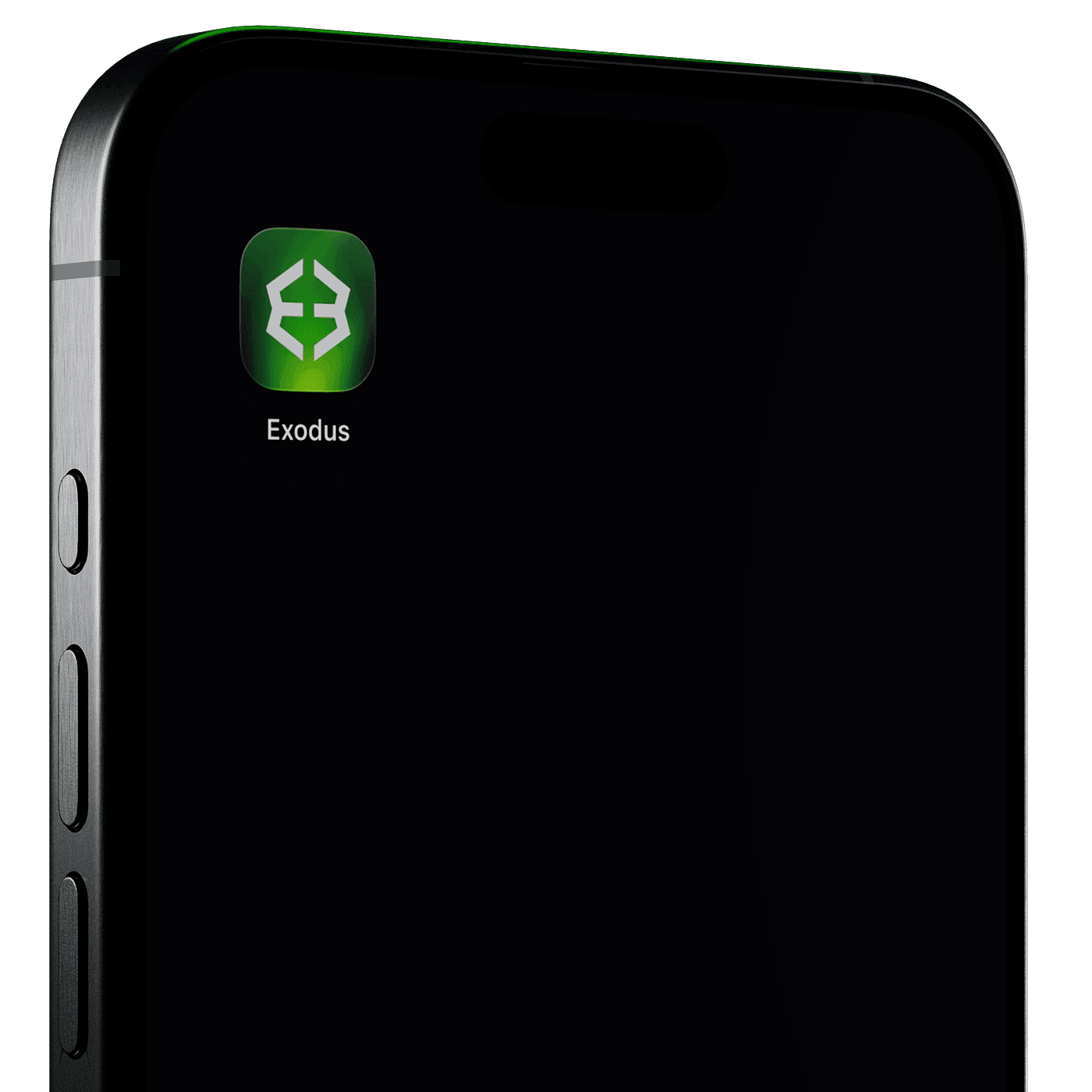 Teléfono mostrando la app Exodus Pay