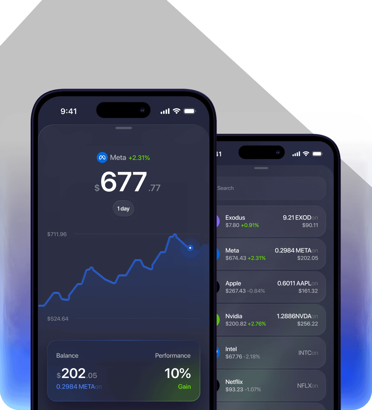 Exodus Markets app screens — Official Payments Partner of the UFC